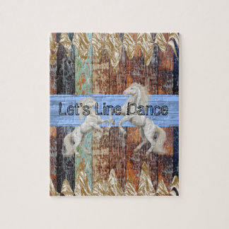 Puzzles Bois Cheval Blanc Let's Line Dance