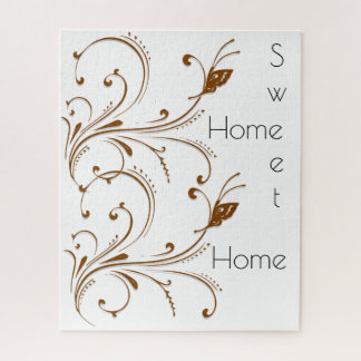 Puzzles Brown Floral Home Sweet Home Legpuzzel