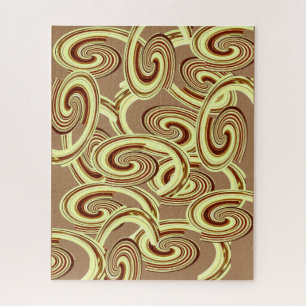 Puzzles Brown Swirl Pattern