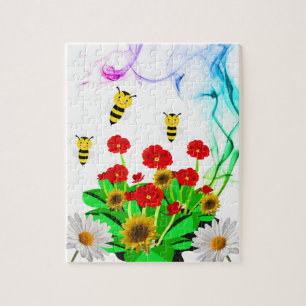 Puzzles Bumblebee fleurs tournesols