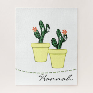 Puzzles Cactus Pots Jaunes Floral