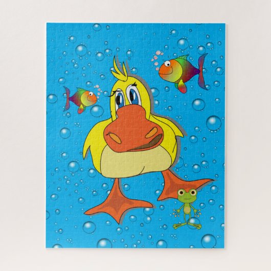 Puzzles Canards Jaunes Poisson Océan (Vertical)