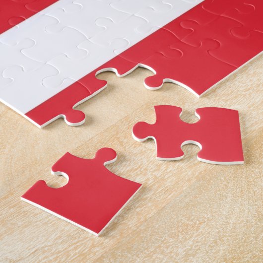 Puzzles Chat Noir Rayures Rouges et Blanches (Côté)