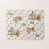 Puzzles Chat Rose Fleurs Roses (Horizontal)