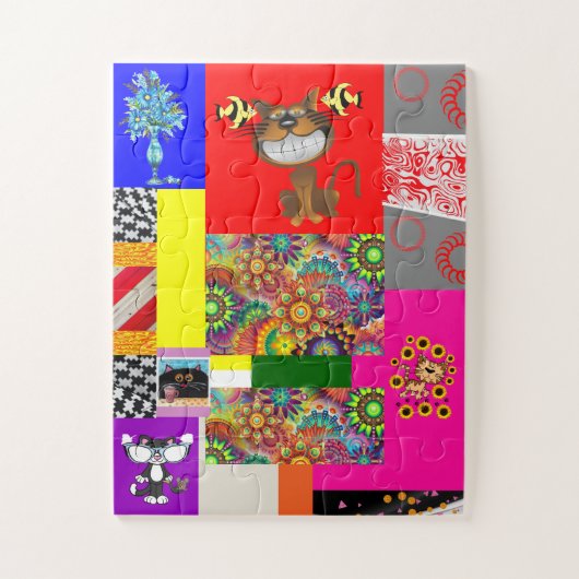 Puzzles Chats Chatons Coloré Abstrait (Vertical)