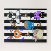 Puzzles Chats Chatons Féline Poissons OsBande noir (Horizontal)