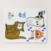 Puzzles Chats Chatons Os de poisson Papier toilett (Horizontal)