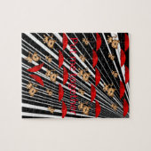 Puzzles Chats Parapluies rouges Gris Gris noir (Horizontal)