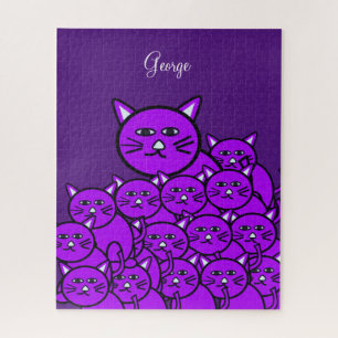 Puzzles chats violets