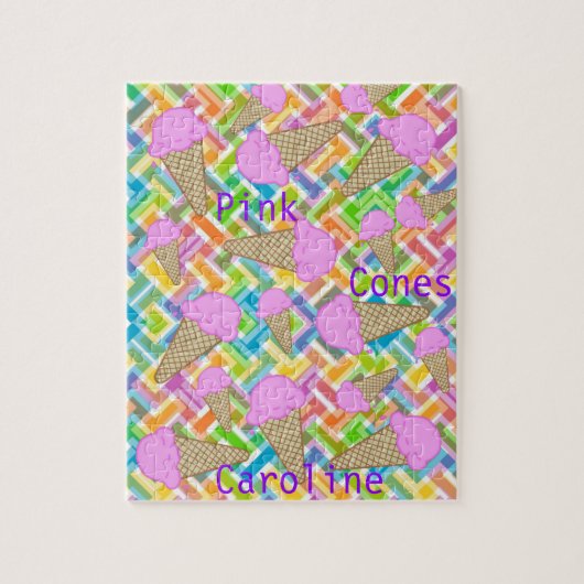 Puzzles Chevron Pink Ice Cream Cones Legpuzzel (Verticaal)
