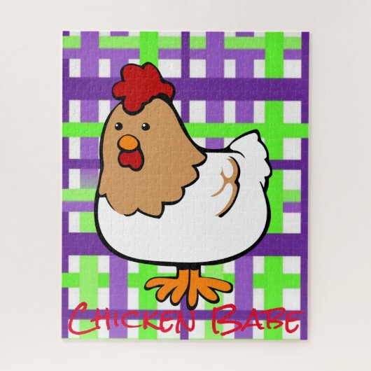 Puzzles Chicken Green Paars Pset Legpuzzel (Verticaal)
