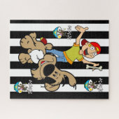 Puzzles Chien Bones Garçon Black & White Stripe (Horizontal)