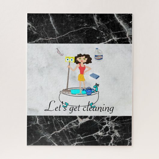 Puzzles Cleaning Lady Marble Black Legpuzzel (Verticaal)