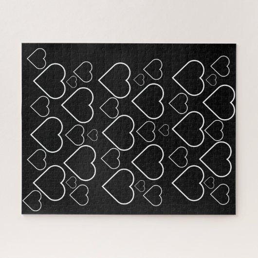 Puzzles Coeurs blancs noirs (Horizontal)