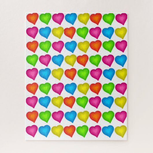 Puzzles Coeurs colorés (Vertical)