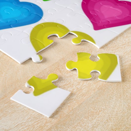Puzzles Coeurs colorés (Côté)
