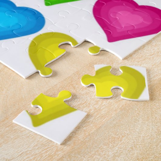 Puzzles Coeurs colorés Chouette Oiseau (Côté)