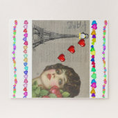 Puzzles Coeurs de pingouins heureux Valentin (Horizontal)