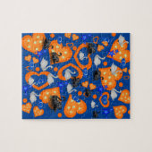 Puzzles Coeurs Orange Swans Blue Stars (Horizontal)
