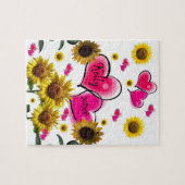 Puzzles Cœurs Roses Tournesol (Horizontal)