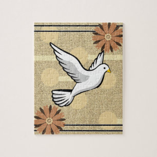 Puzzles Colombe Blanche Cercles Beige