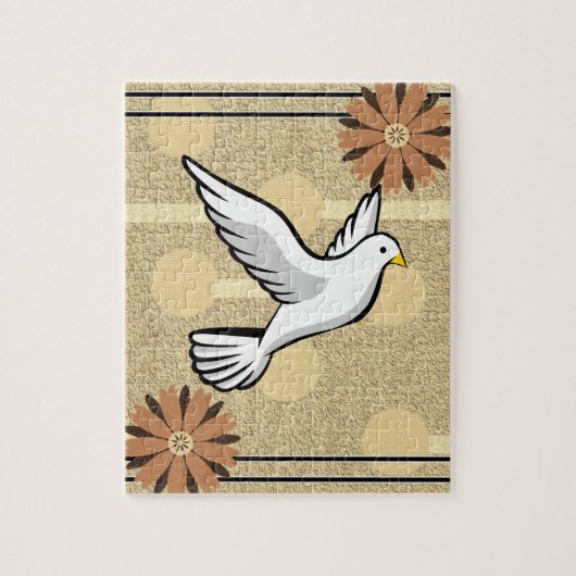 Puzzles Colombe Blanche Cercles Beige (Vertical)
