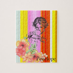 Puzzles Coloré Bande victorienne Floral