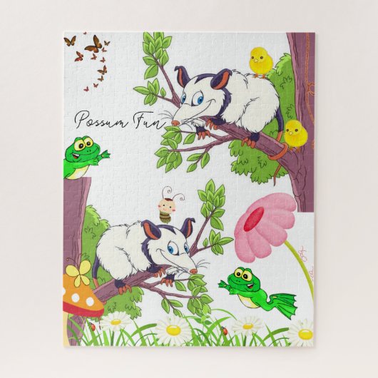 Puzzles Coloré Possum Chick Frog (Vertical)