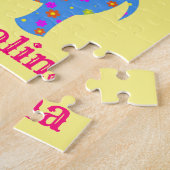 Puzzles colorés bleu éléphant jaune (Côté)