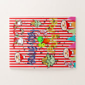 Puzzles colorés Joyeux anniversaire Joyeux Noël (Horizontal)