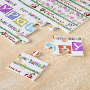 Puzzles colorés Joyeux anniversaire Joyeux Noël