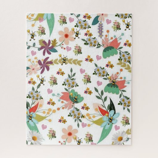 Puzzles Colorful Floral Bumblebee Legpuzzel (Verticaal)