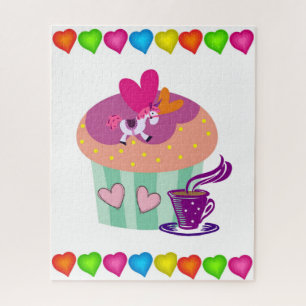 Puzzles Colorful Hearts Cupcake Legpuzzel