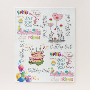 Puzzles Colorful heureux Anniversaire amis famille