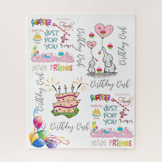 Puzzles Colorful heureux Anniversaire amis famille (Vertical)