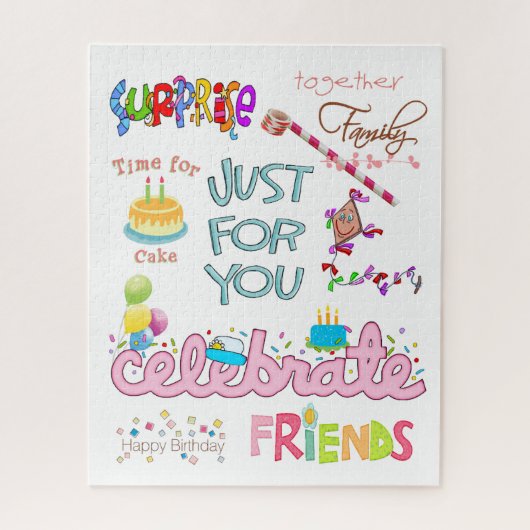Puzzles Colorful heureux Anniversaire amis famille (Vertical)