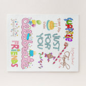 Puzzles Colorful heureux Anniversaire amis famille (Horizontal)