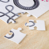 Puzzles corde gris Bumblebee Coeurs roses (Côté)