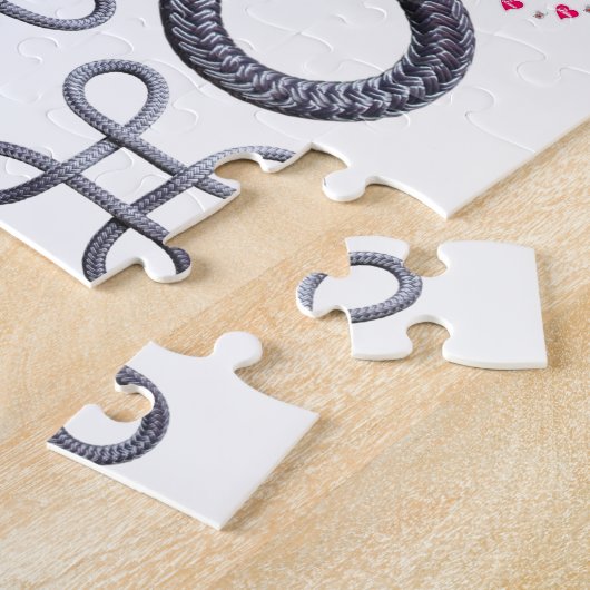 Puzzles corde gris Bumblebee Coeurs roses (Côté)