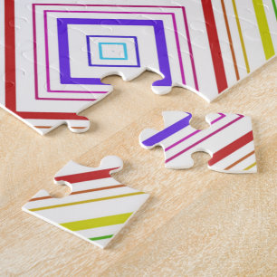 Puzzles Couleurs Assorties Jaune & Blanc Bande