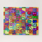 Puzzles Couleurs Carré Numéros Alphabet (Horizontal)