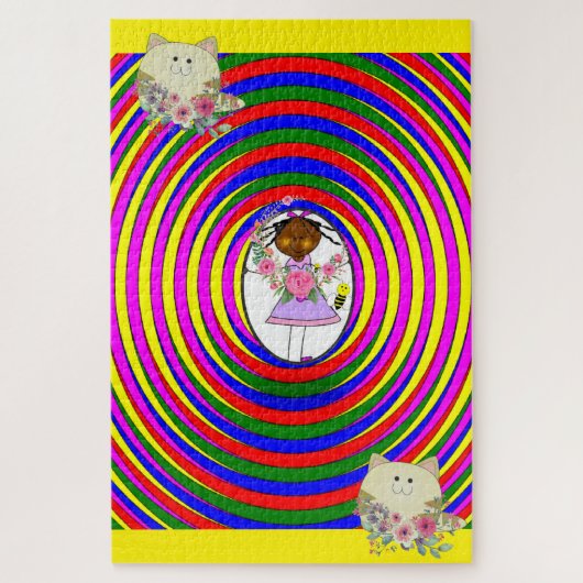 Puzzles Couleurs Difficiles Fille Chats Chatons (Vertical)