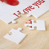 Puzzles Couple Red Hearts Happy Valentine's Day  Legpuzzel (Zijkant)