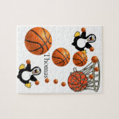 Puzzles Cour de basket-ball Penguin blanc et noir (Horizontal)