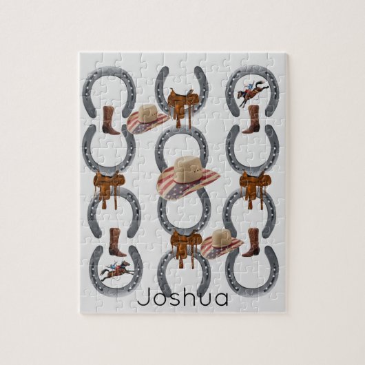 Puzzles Cowboy Saddle Horse Chaussure Casquette (Vertical)