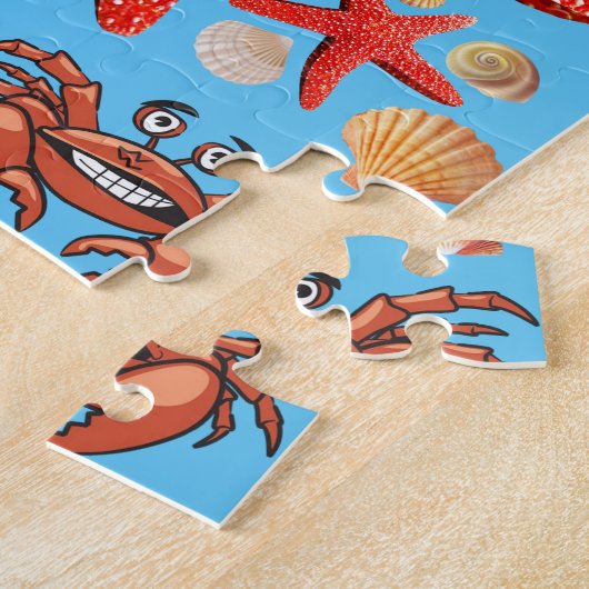 Puzzles Crabe Starfish Beach Shells Bleu (Côté)