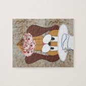 Puzzles Crème glacée de fraise de chien (Horizontal)