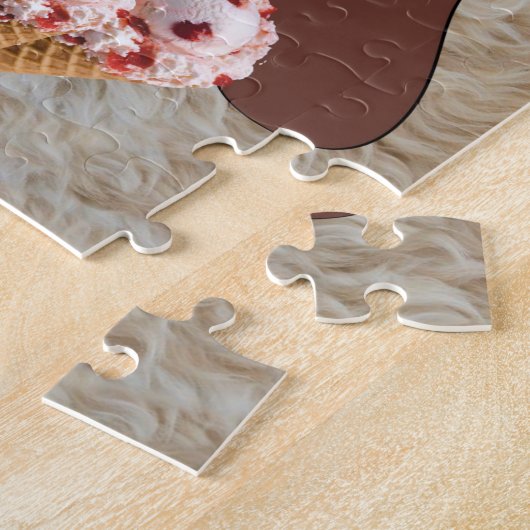 Puzzles Crème glacée de fraise de chien (Côté)