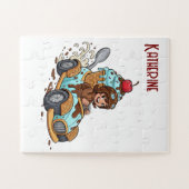 Puzzles Cute Girl Delivering Ice-cream  (Horizontal)