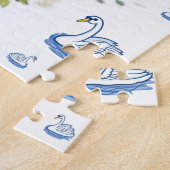 Puzzles cygne blanc floral (Côté)